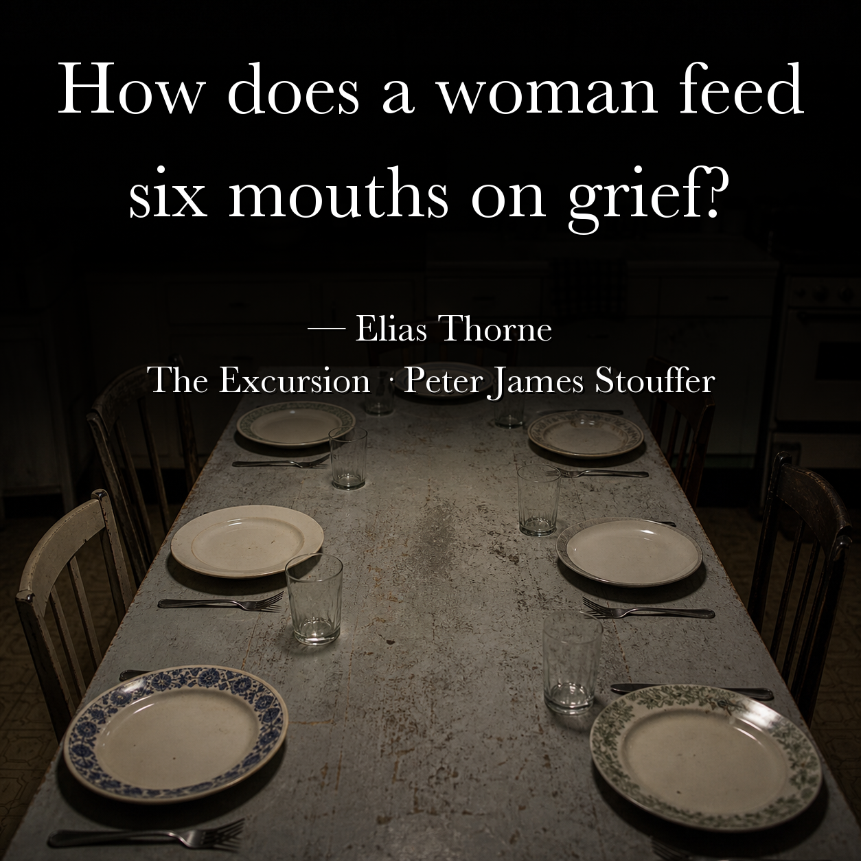 Quote image for The Excursion: How does a woman feed six mouths on grief?