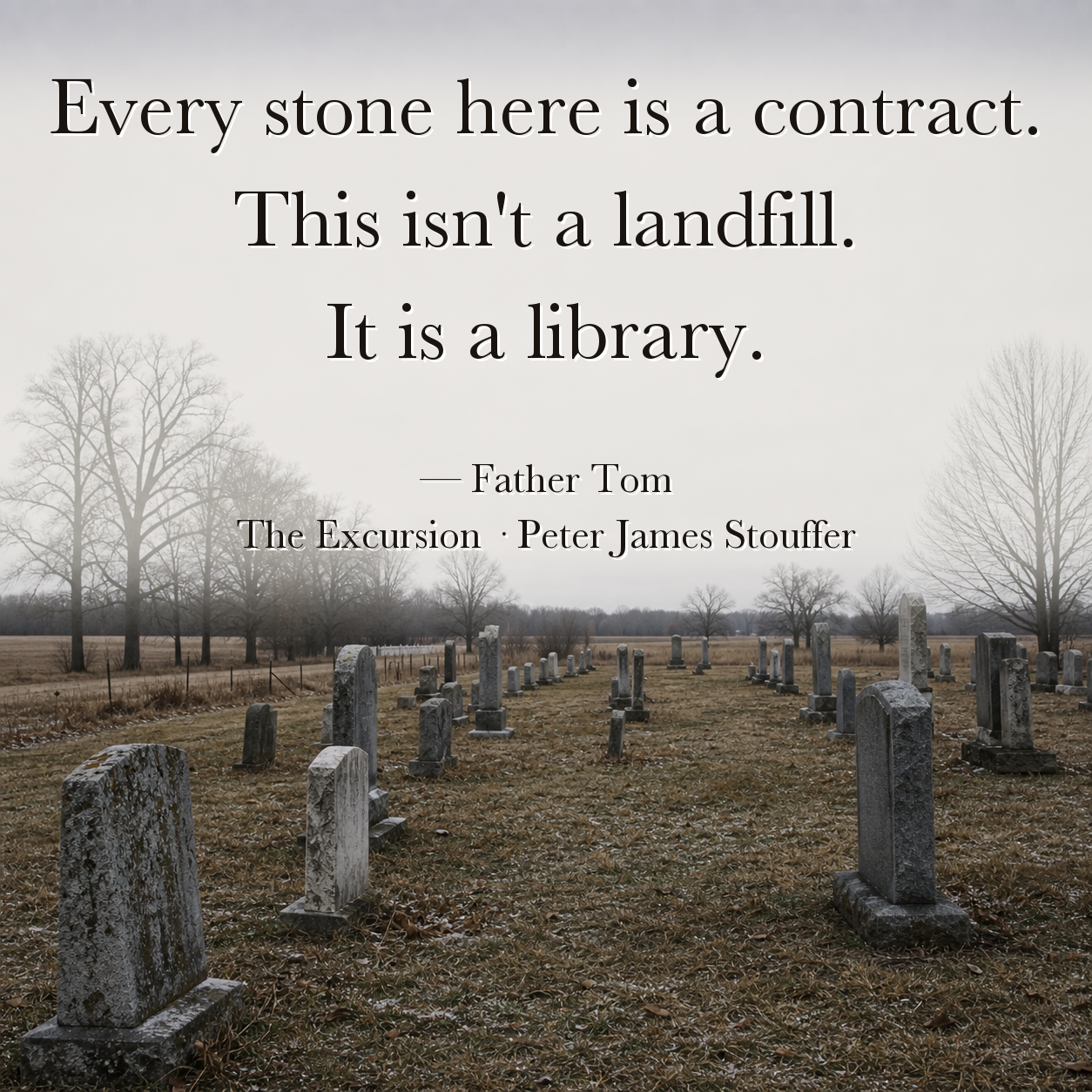 Quote image for The Excursion: Every stone here is a contract.